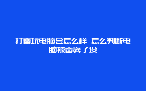 打雷玩电脑会怎么样 怎么判断电脑被雷劈了没