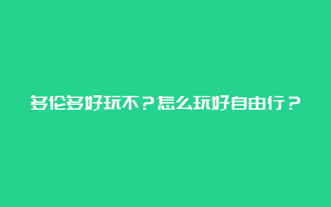 多伦多好玩不？怎么玩好自由行？