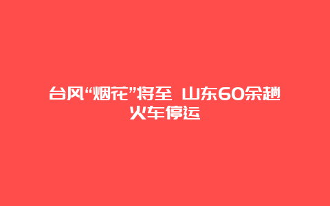 台风“烟花”将至 山东60余趟火车停运