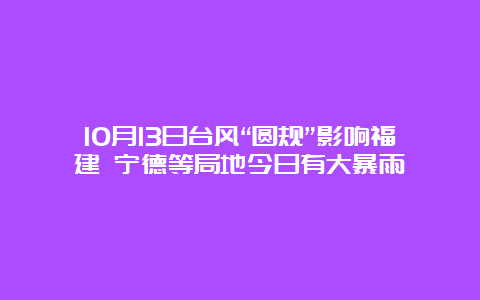 10月13日台风“圆规”影响福建 宁德等局地今日有大暴雨