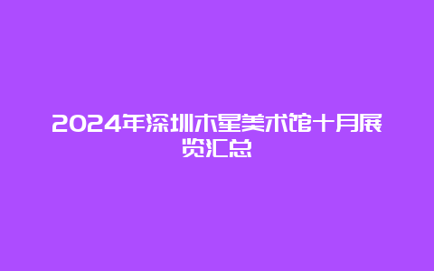 2024年深圳木星美术馆十月展览汇总