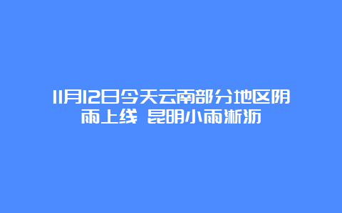 11月12日今天云南部分地区阴雨上线 昆明小雨淅沥