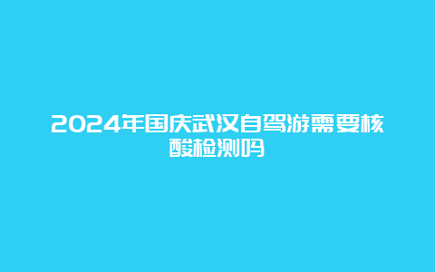 2024年国庆武汉自驾游需要核酸检测吗