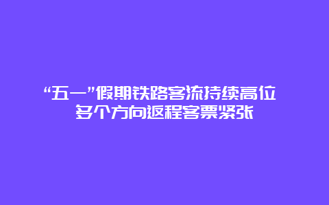 “五一”假期铁路客流持续高位 多个方向返程客票紧张