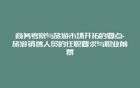 商务考察与旅游市场开拓的要点-旅游销售人员的任职要求与职业前景