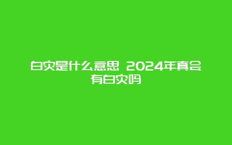 白灾是什么意思 2024年真会有白灾吗