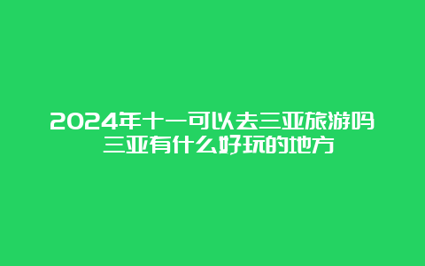 2024年十一可以去三亚旅游吗 三亚有什么好玩的地方