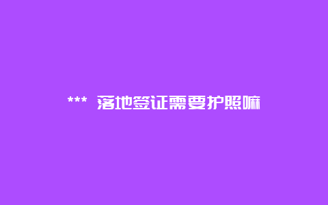 *** 落地签证需要护照嘛