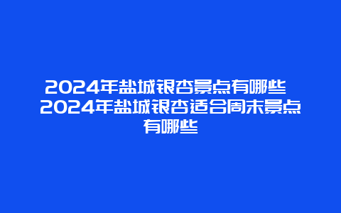 2024年盐城银杏景点有哪些 2024年盐城银杏适合周末景点有哪些