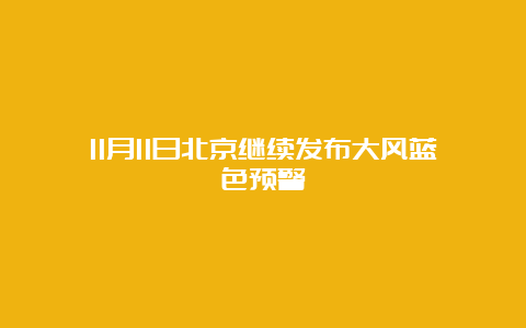 11月11日北京继续发布大风蓝色预警