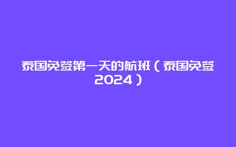 泰国免签第一天的航班（泰国免签2024）