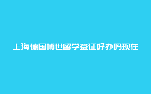 上海德国博世留学签证好办吗现在