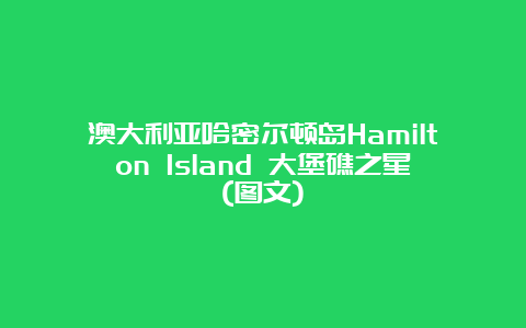 澳大利亚哈密尔顿岛Hamilton Island 大堡礁之星(图文)