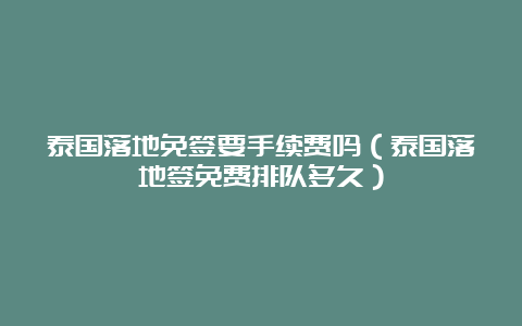 泰国落地免签要手续费吗（泰国落地签免费排队多久）