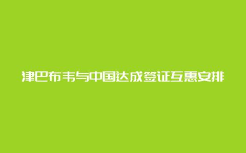 津巴布韦与中国达成签证互惠安排