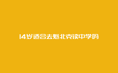 14岁适合去魁北克读中学吗