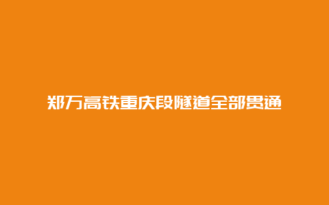 郑万高铁重庆段隧道全部贯通