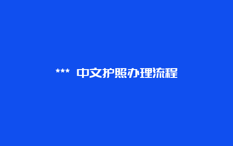 *** 中文护照办理流程