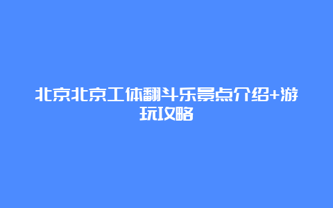 北京北京工体翻斗乐景点介绍+游玩攻略