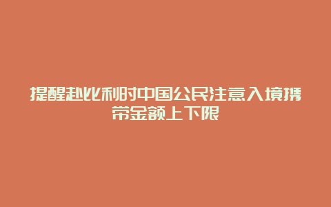 提醒赴比利时中国公民注意入境携带金额上下限