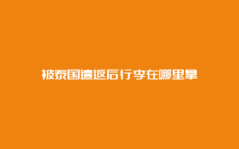 被泰国遣返后行李在哪里拿