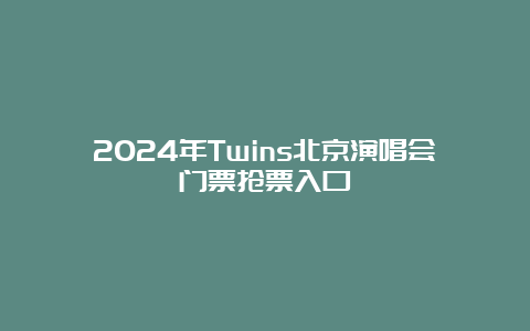 2024年Twins北京演唱会门票抢票入口