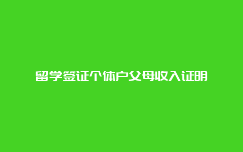 留学签证个体户父母收入证明