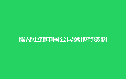 埃及更新中国公民落地签资料