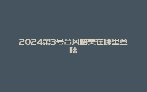 2024第3号台风格美在哪里登陆