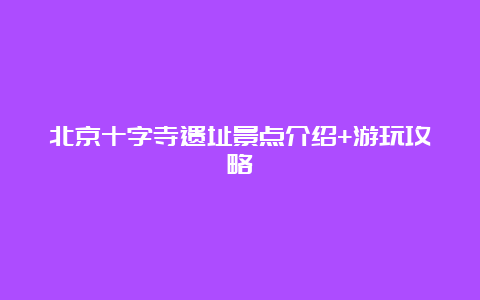 北京十字寺遗址景点介绍+游玩攻略