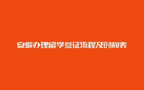 安徽办理留学签证流程及时间表