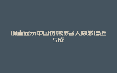 调查显示中国访韩游客人数激增近5成