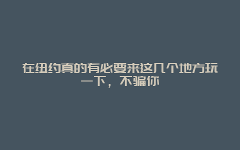 在纽约真的有必要来这几个地方玩一下，不骗你