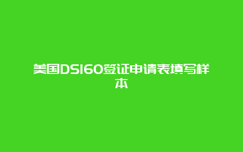 美国DS160签证申请表填写样本