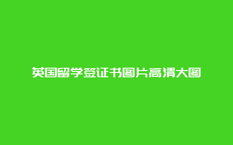 英国留学签证书图片高清大图