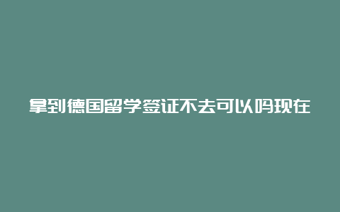 拿到德国留学签证不去可以吗现在