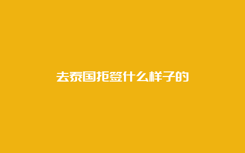 去泰国拒签什么样子的