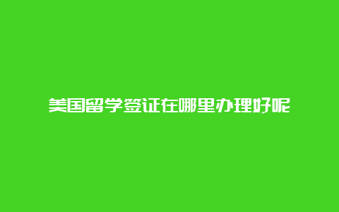 美国留学签证在哪里办理好呢