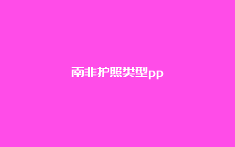 南非护照类型pp