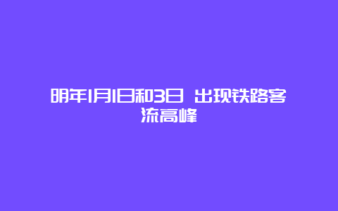 明年1月1日和3日 出现铁路客流高峰