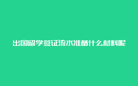 出国留学签证流水准备什么材料呢