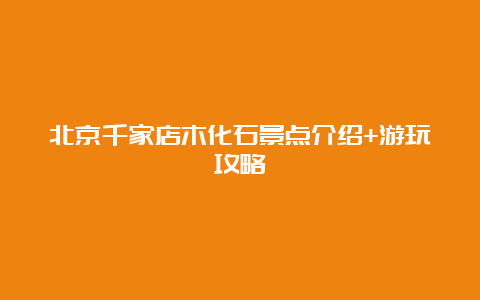 北京千家店木化石景点介绍+游玩攻略