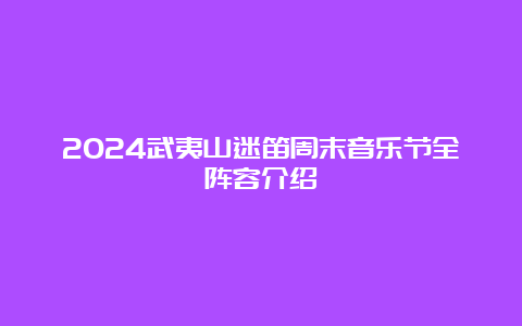 2024武夷山迷笛周末音乐节全阵容介绍