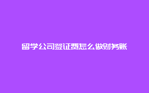 留学公司签证费怎么做财务账