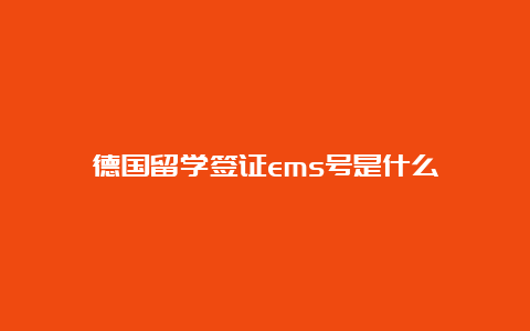 德国留学签证ems号是什么