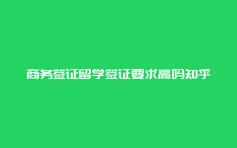 商务签证留学签证要求高吗知乎