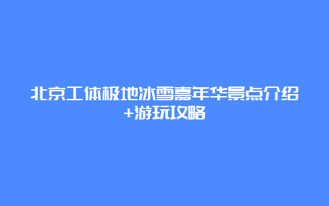 北京工体极地冰雪嘉年华景点介绍+游玩攻略