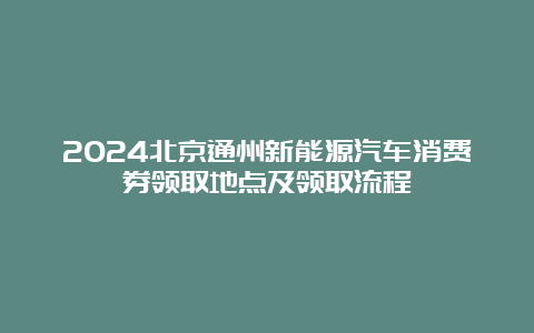 2024北京通州新能源汽车消费券领取地点及领取流程