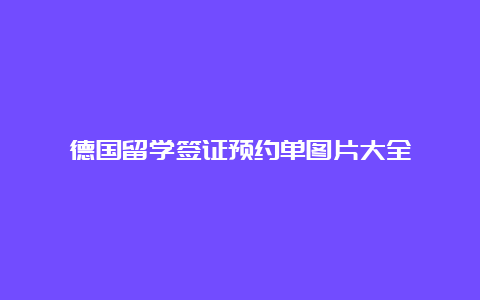 德国留学签证预约单图片大全