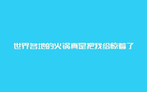 世界各地的火锅真是把我给惊着了